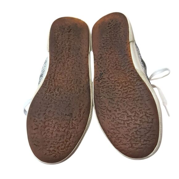 SUPERGA Black White Crackled Leather Hi / Mid Lace-up Sneakers 7 - Picture 6 of 6